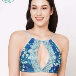 Inner Sense Blue Printed Cotton Bralette Bra-picture-38