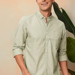 Mast & Harbour Men Standard Striped Pure Cotton Casual Shirt-picture-40