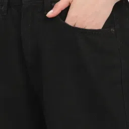 R&B Black Denim Relaxed Fit High Rise Jeans image 5