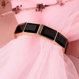 Sohi Women's Stone Lined Bracelet - Black & Gold-picture-35