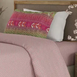 Boutique Living Heritage Walk Pink Egyptian Cotton Ethnic 200 TC Single Bedsheet with 1 Pillow Cover-picture-32