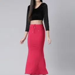 TWIN BIRDS Red & Pink Plain Saree Shapewear - Pack Of 2 image 4