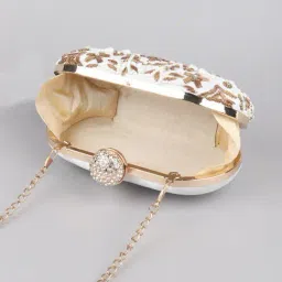 Odette White Embellished Clutch image 5