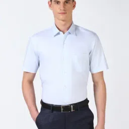 Peter England Blue Regular Fit Shirt-picture-28