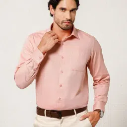 The Formal Club Flamingo Imperial Herringbone Giza Cotton Regular Fit Shirt-picture-23