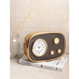 De Maison Decor Gold Aluminium Abstract Radio Wave Table Clock-picture-29