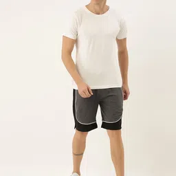 ARISE Men Grey Melange Solid Regular Fit Pure Cotton Shorts image 3