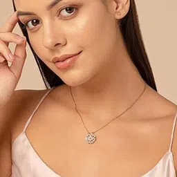 STYOLLO Rose Gold-Plated Artificial Stones Studded Dual Style Magnetic Clover Chain-picture-16