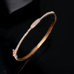 Aatmana Rose Gold-Plated American Diamond Studded Elegant & Sleek Bracelet-picture-35