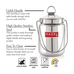 HAZEL Silver Stainless Steel Multipurpose Container (2000 ML) image 3