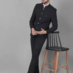 Crimsoune Club Black Slim Fit Two Piece Suits image 4