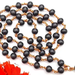 JC SILVER Karungali Malai/Ebony Wood Copper Original 8mm | Karungali Malai polished Copper 8mm 54 beads /1 Piece For Unisex Adult image 1