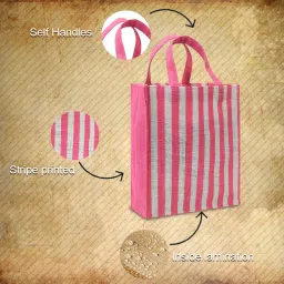 Earth Bags Vibrant Neon Printed Gift Tote Bag Multi-Color (Pack of 2) image 4