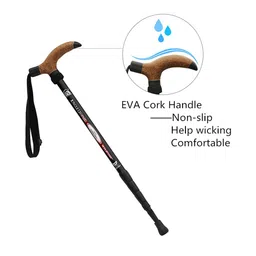 bygytyo Begator T-Shaped Handle Retractable Aviation Aluminum Alloy Alpenstock Adjustable Telescopic Pole Anti Shock Walking Hiking Stick image 2