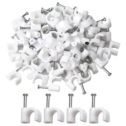 on blow 9mm Diameter Wire Fastener Circle Cable Clips With Metal Nail (100 Piece) image 4