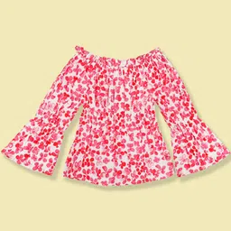 PURPLE UNITED KIDS Full Sleeves Floral Printed Top -Pink & White-picture-12