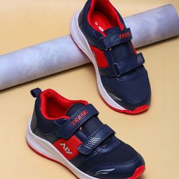 TRASE Colour Blocked Double Velcro Closure Sneakers - Red & Blue-picture-10