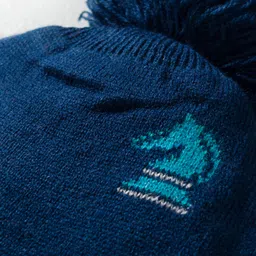 Model Knitted Chess Designed Winter Cap Navy Blue - Diameter 7 cm image 3