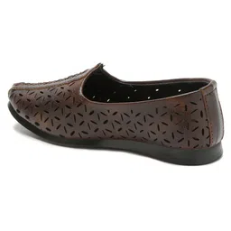Tiny Bugs Floral Perforated Ethnic Mojaris - Brown image 5