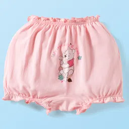 Babyoye Disney Single Jersey Knit Mid Thigh Bloomers With Winnie the Pooh Graphics Pack of 2 - Pink & White image 4