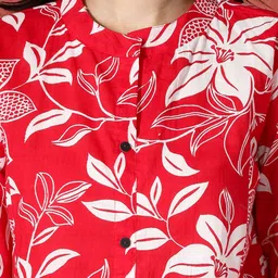 Sangria Floral Printed A-Line Pure Cotton Kurta & Trouser image 4