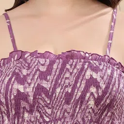 RANGRIWAZ Women Cotton Printed Tiered Off-Shoulder Fit & Flare Dress image 3