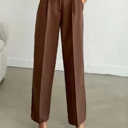 Next One Women Smart High-Rise Easy Wash Pleated Trousers-picture-13