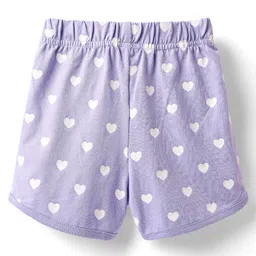 Babyhug Cotton Knit Frill Sleeves Shorts Night Suit With Unicorn Print - Lavender image 5