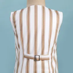 Robo Fry Cotton Woven Full Sleeves Three Piece Party Suit with Stripes & Bow - White & Dark Yellow image 5