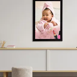 eCraftIndia Pink & White Cute Baby Satin Matt Texture UV Art Painting image 1