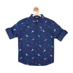 Allen Solly Junior Blue Cotton Printed Full Sleeves Shirt image 1