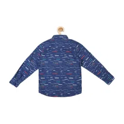 Allen Solly Junior Blue Cotton Printed Full Sleeves Shirt image 2