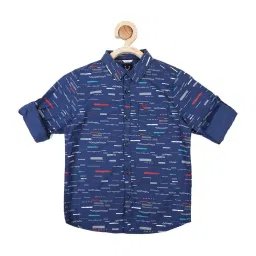 Allen Solly Junior Blue Cotton Printed Full Sleeves Shirt image 1