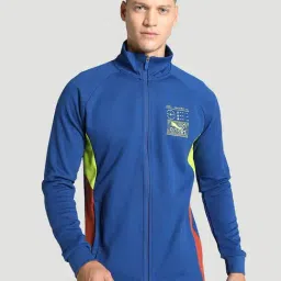Puma Royal Blue Slim Fit Colour Block Sweatshirt-image-66