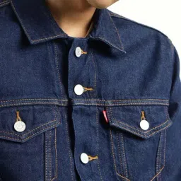 Levi's Dark Blue Cotton Regular Fit Denim Jacket image 4