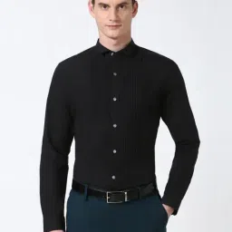 Peter England Black Cotton Slim Fit Shirt-image-14