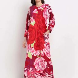 NEUDIS Red Printed Night Gown-picture-44