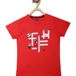 Allen Solly Junior Red Cotton Graphic T-Shirt image 1