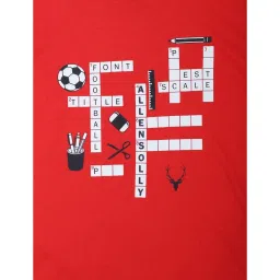 Allen Solly Junior Red Cotton Graphic T-Shirt image 3