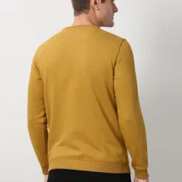 Peter England Yellow Cotton Slim Fit Printed Sweatshirt image 2