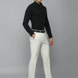 Luxure By Louis Philippe Grey Slim Fit Texture Trousers image 5