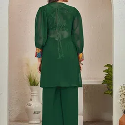 BAMSOM WEAR Women Ethnic Motifs Printed Layered Top with Palazzos image 5