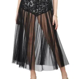 ATTIC SALT Black Embellished Skirt-image-3