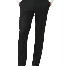 Peter England Black Slim Fit Trousers-picture-34
