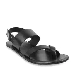 Metro Men's Black Back Strap Sandals-picture-13
