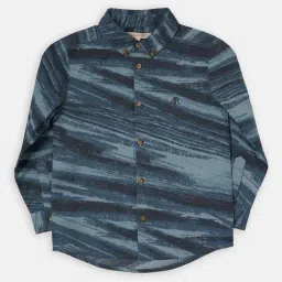 Angel & Rocket Kids Blue & Black Cotton Printed Full Sleeves Shirt-picture-22