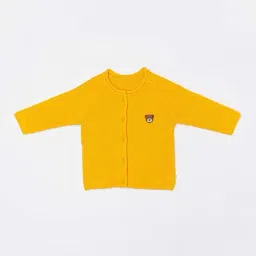 H by Hamleys Infants Girls Yellow Self Design Full Sleeves Cardigan-picture-17