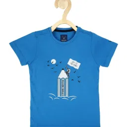 Allen Solly Junior Blue Cotton Graphic T-Shirt image 1