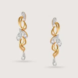 Mia by Tanishq Dewdrop Cascade 18k Gold & Diamond Drop Earrings for Women-picture-36