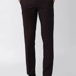 Van Heusen Brown Slim Fit Trousers image 1